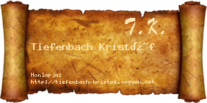 Tiefenbach Kristóf névjegykártya
